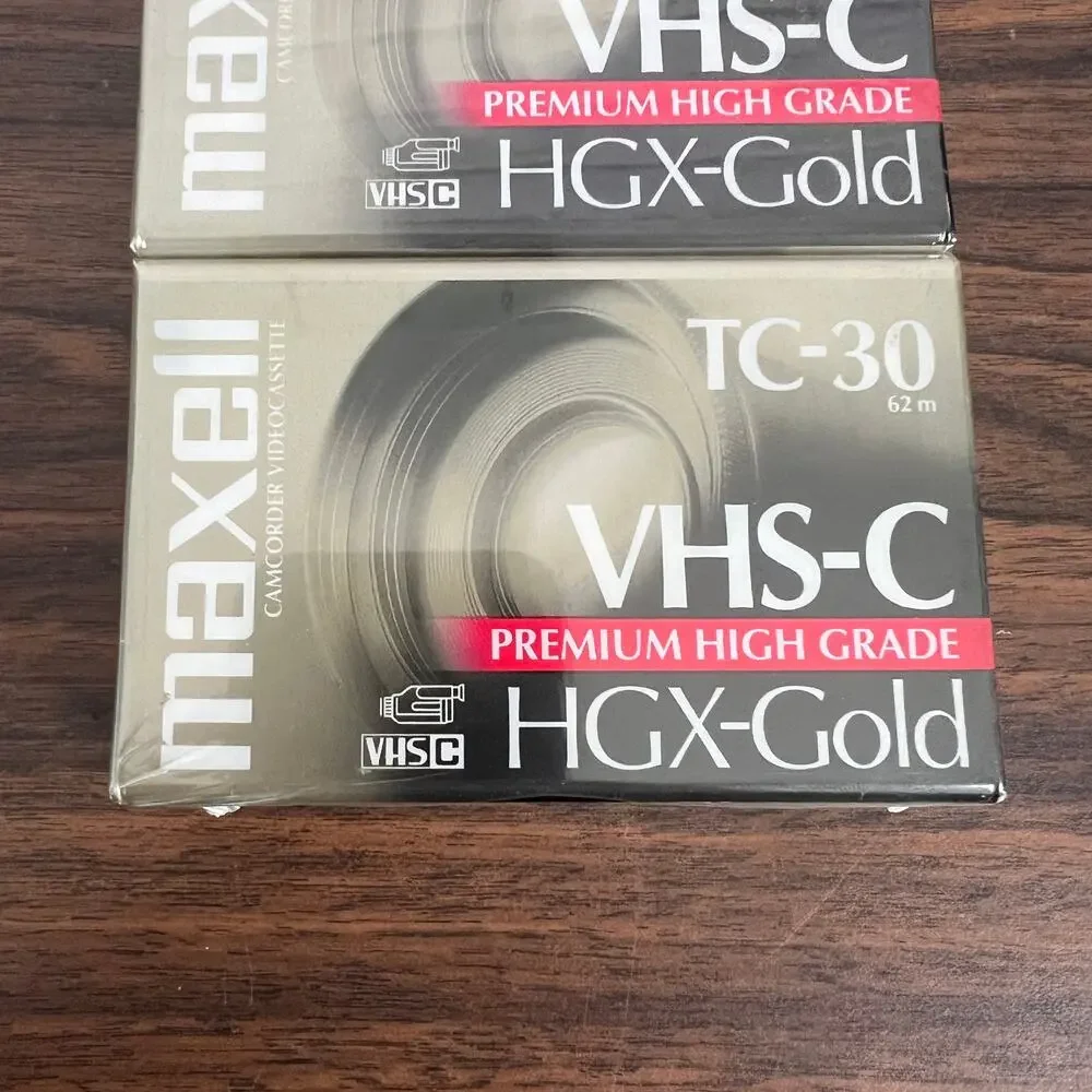 Sealed Maxell HGX-Gold TC-30 VHS-C Camcorder Videocassette 3-Pack Retro Vintage